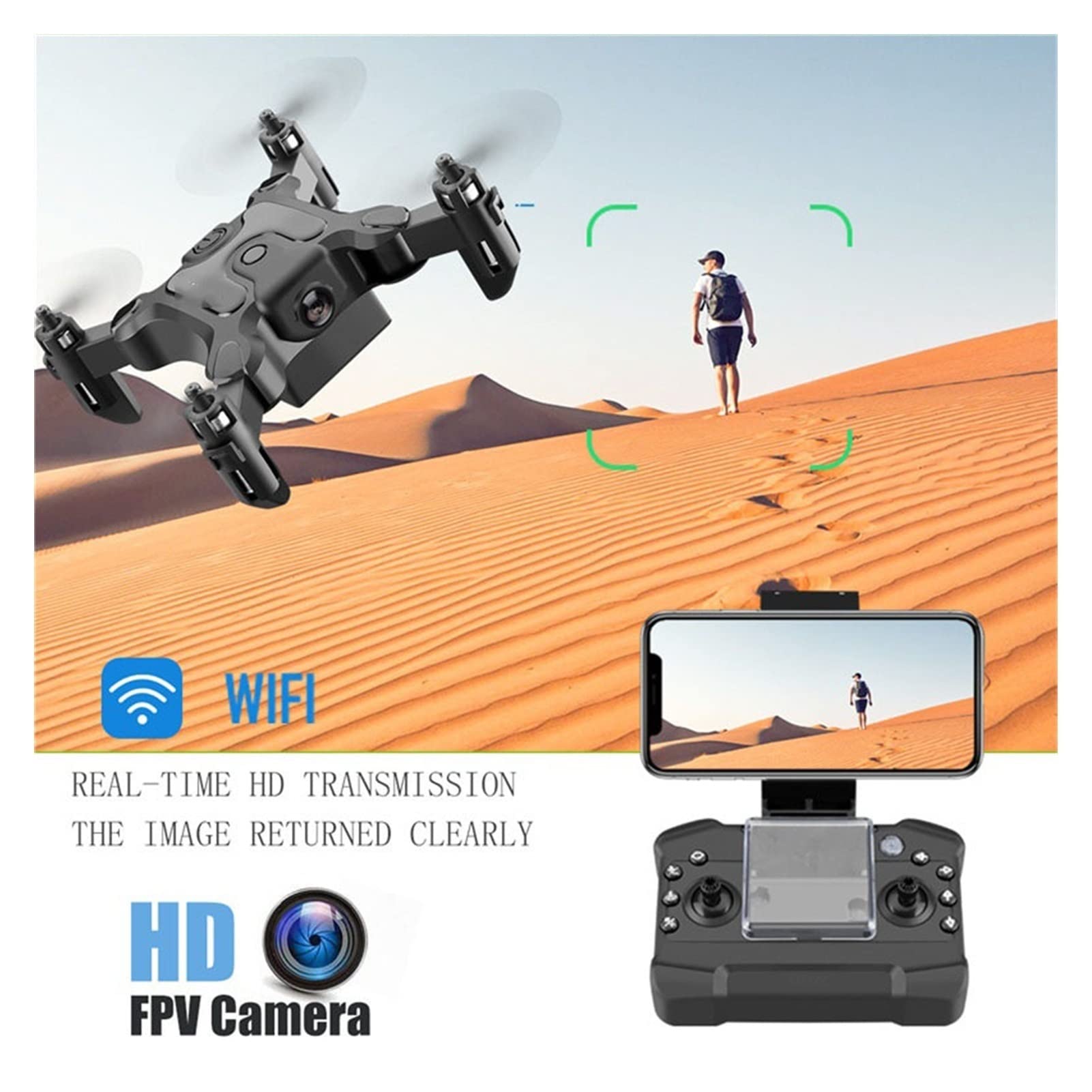 Drone Mini Drone V2 4K 1080P HD Kamera WiFi FPV Ciśnienie powietrza Wysokość Trzymaj Składany Quadcopter RC Drone Zabawka dla dzieci (Kolor: V2 480P-1Rozmiar baterii: 1) (V2 1080P 3bateria)