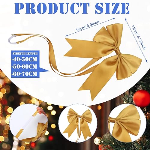 Miniatura 3 de 60 lazos elásticos de 3 tamaños con lazos, lazo de regalo prefabricado, lazos elásticos para cajas de regalo, regalos, manualidades, bodas,