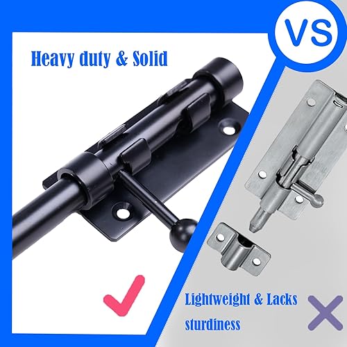 Miniatura 3 de Pestillo de perno de barril, 8 pulgadas de alta resistencia, cerradura deslizante de acero inoxidable 304 sólido para puerta interior, pestillo de