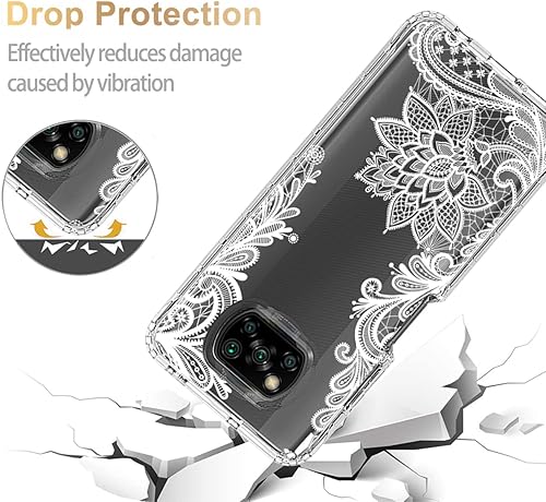 Miniatura 7 de Funda para Poco X3 NFCPoco X3 ProPoco X3, M2007J20CG con protector de pantalla de vidrio templado, funda protectora de cuerpo completo con bonito