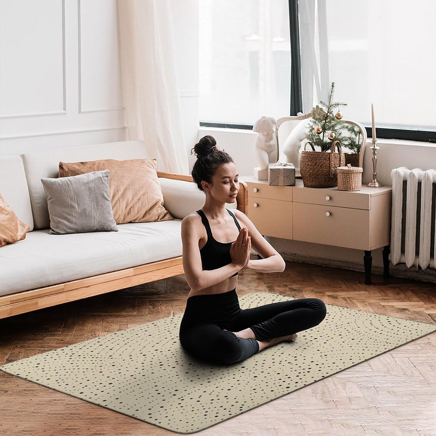 Dot Arc Pattern Soft Coral Velvet Rug, Non-Slip PVC Back Absorbent Floor Mat 60×150cm