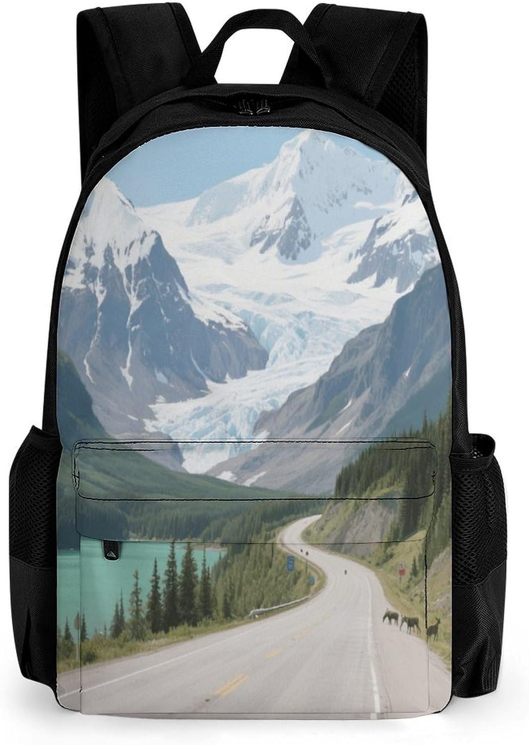 Icefield Highway Backpack Daypack Travel Backpack | Lightweight Casual Laptop Backpack for Women Men Aesthetic Travel Bag for Weekender Business Hiking Outdoor