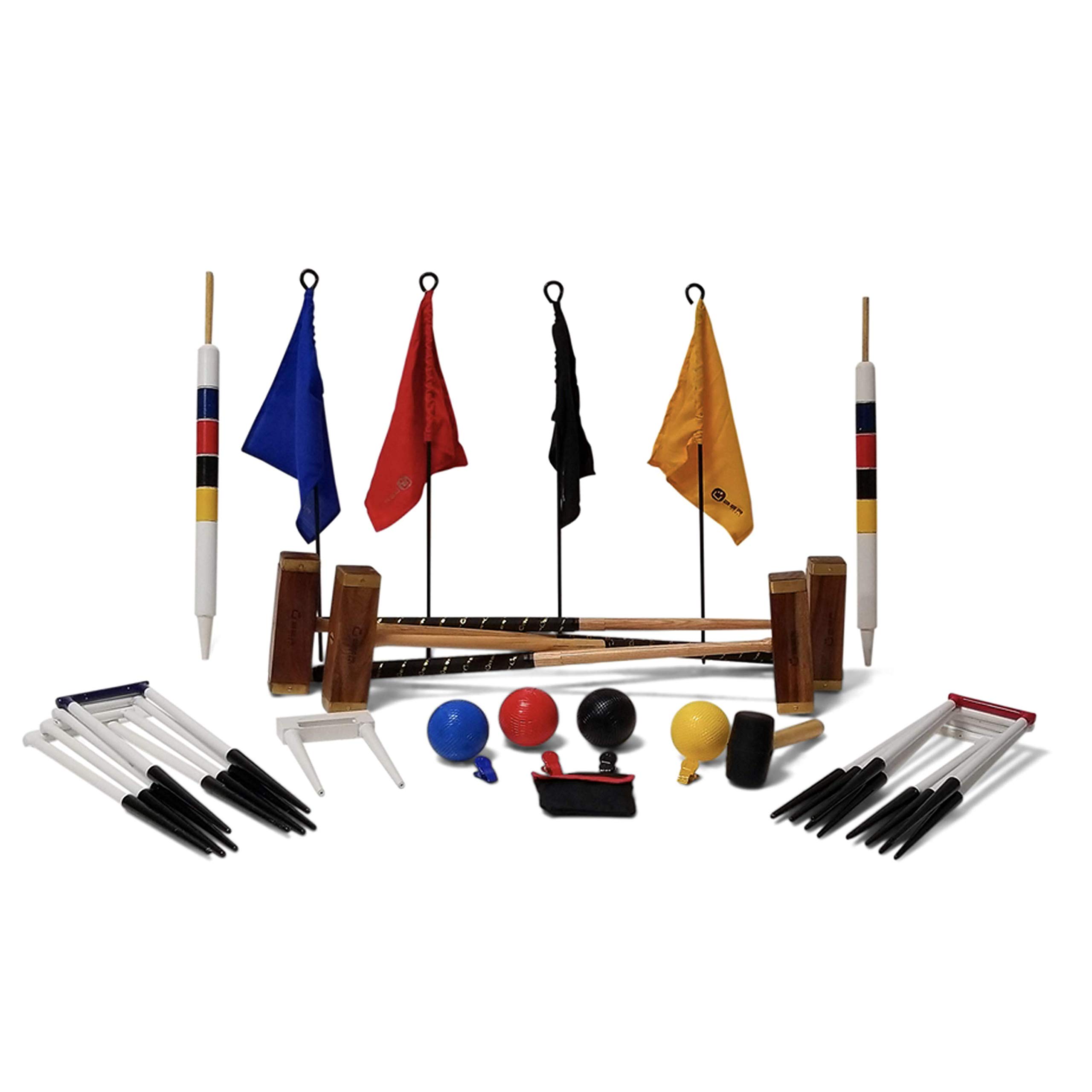Übergames Absolutes Champion Profi-Croquet / Krocket Set für höchste Ansprüche, Das Championchip Krocket Set - hochwertiges Krocketspiel aus ECO-Holz