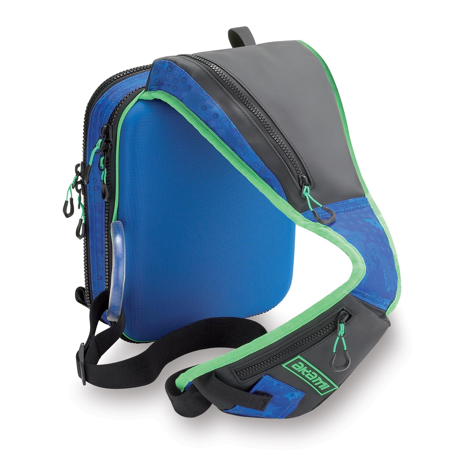 AKAMI MR8 Borsa da Pesca Idrorepellente per Spinning – Scatole Porta Accessori Incluse, Maniglia Imbottita