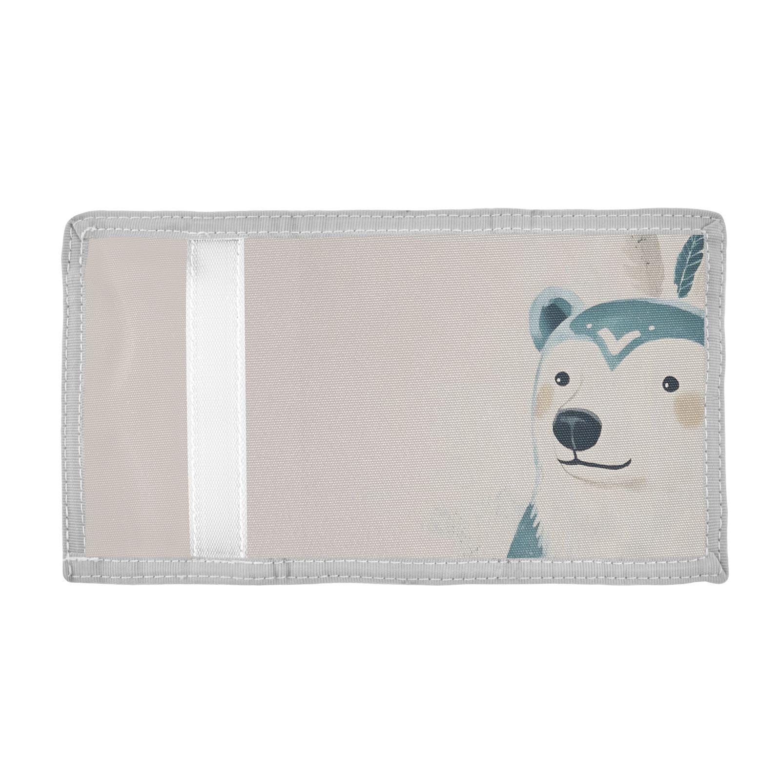 FOLIOSA Indian Bear Cartoon Kids Wallet for Boys Girls Youth, Compact Fabric 4.9×2.9 in