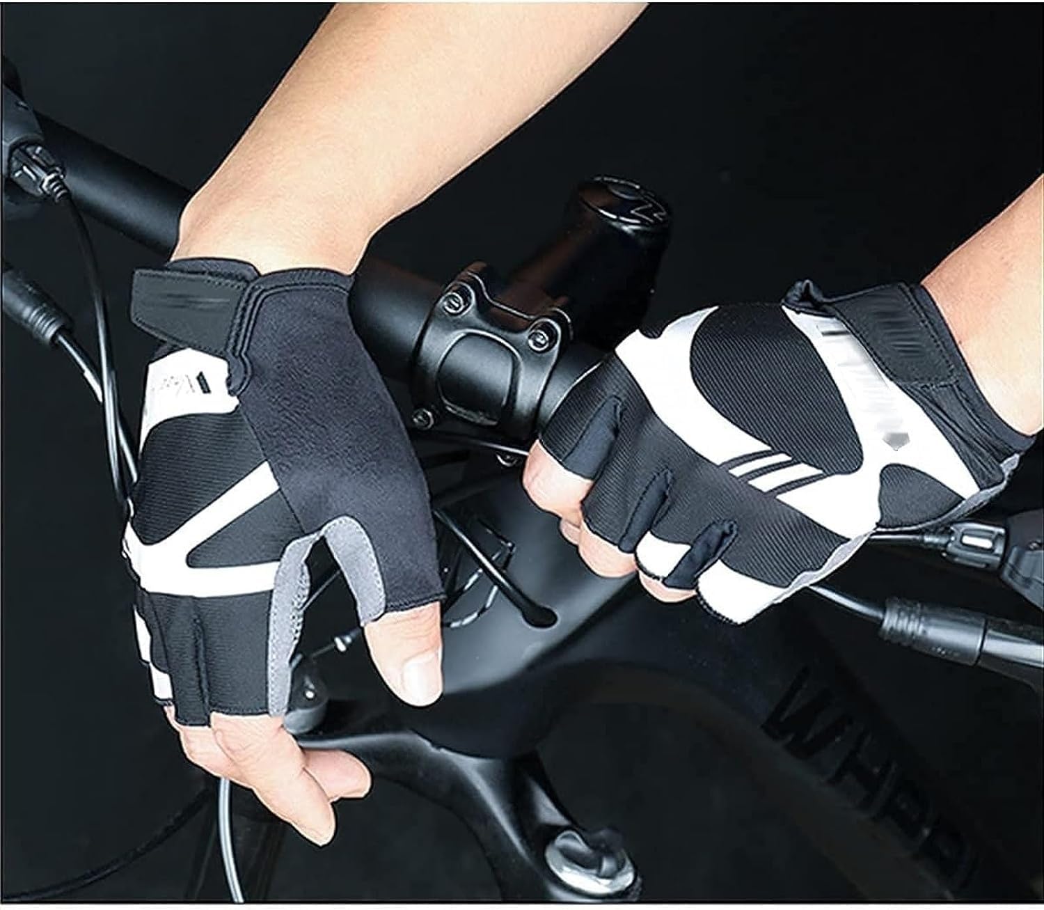 Guantes de Bici Guantes de Ciclismo Guantes De Medio Dedo Levantamiento De Pesas Ciclismo De Medio Dedo Hombres Y Mujeres Antideslizantes Deporte Guantes Guantes de Bicicleta ( Color : Svart , Size :