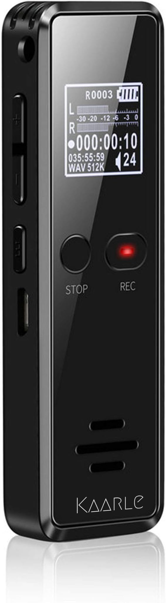 Digital Voice Activated Audio Recorder - Mini Tape Recorder with Microphone Dictaphone for Lectures/Meetings/Interviews Easy Record Sound Recording Device with Noise Reduction Rechargeable Light Black