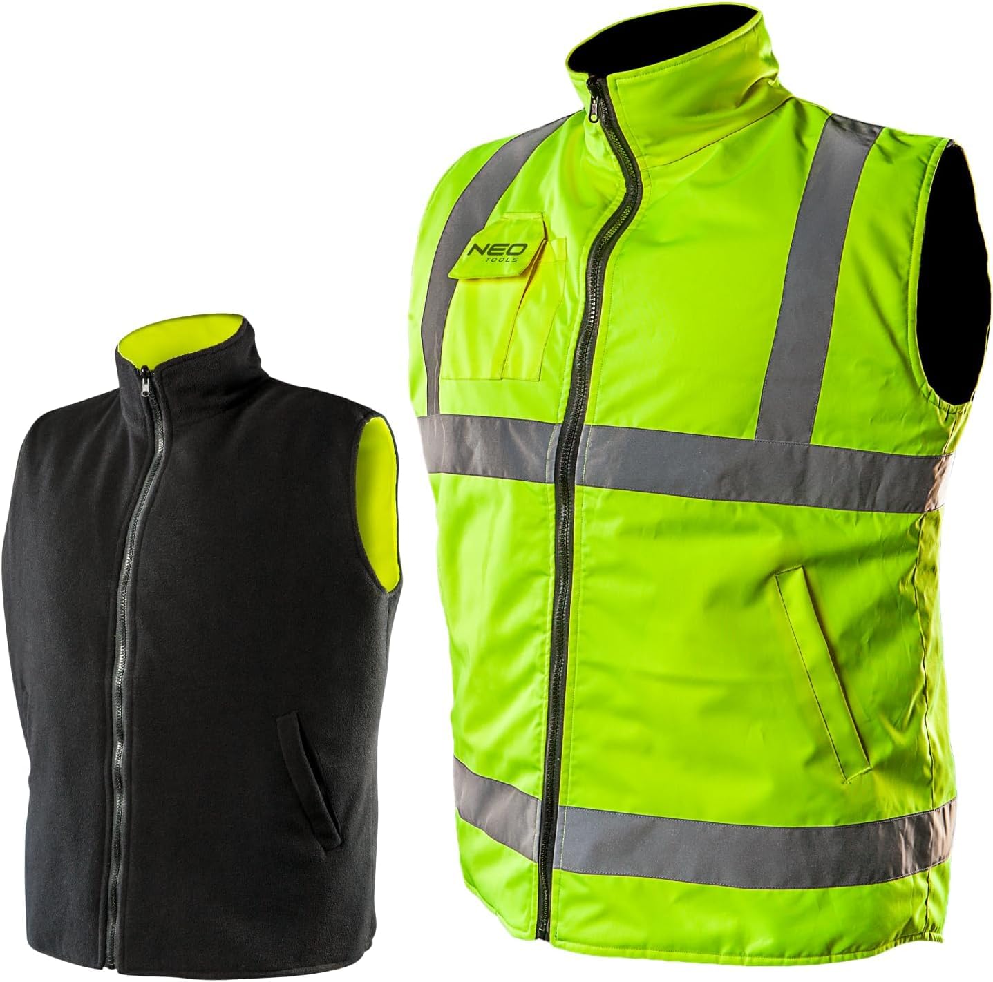 NEO Visibility Fleece Reversible Waterproof Body Warmer Gilet Waistcoat (XXL)