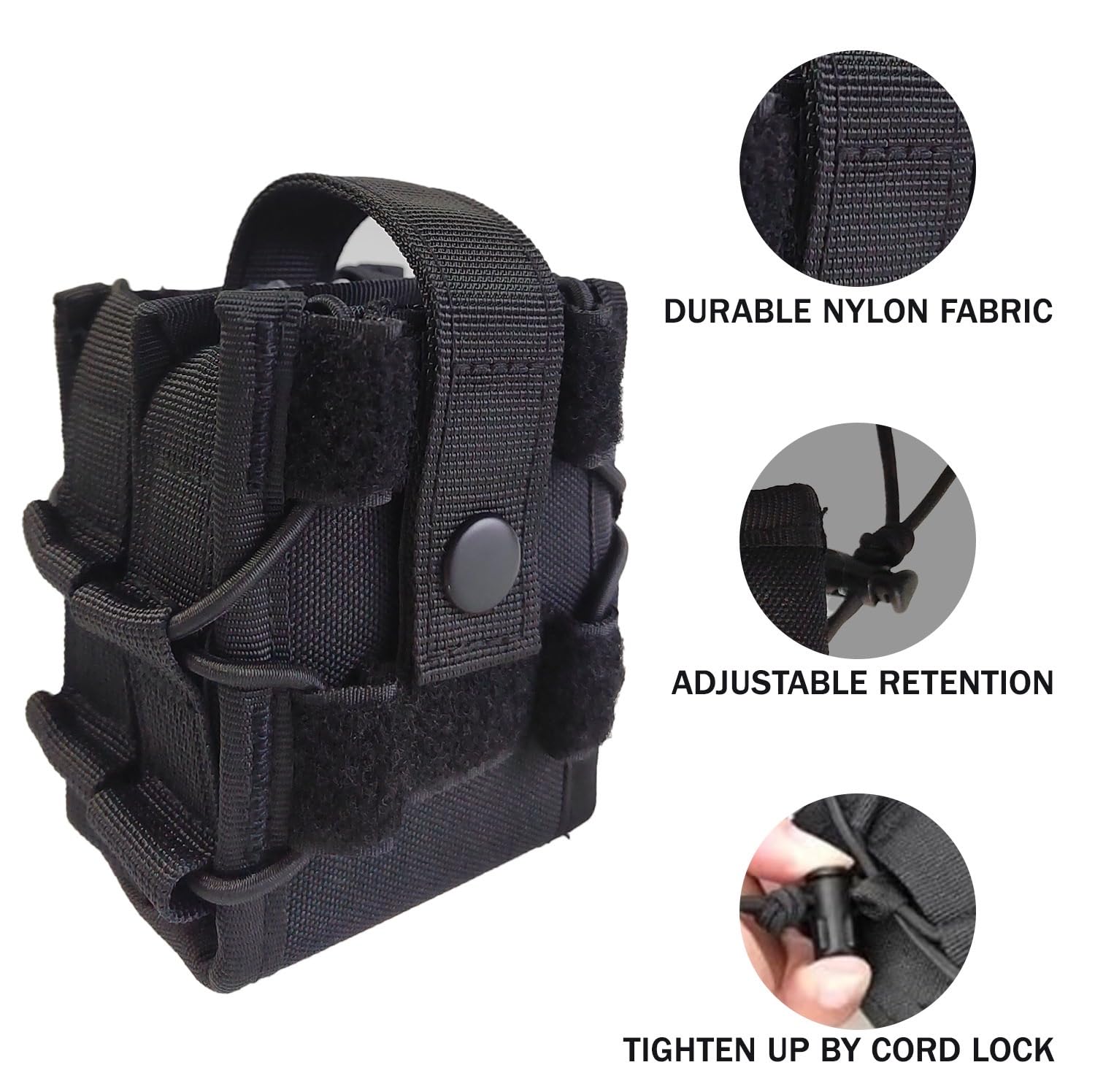 G-Wrap Double Handcuff Holster for Duty Belt | Molle Compatible Tactical Pouch with Reinforced Velcro & Safety Button | Durable Nylon Case for Law Enforcement & Security Professionals