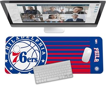 SOAR NBA Multifunctional Desk Mat for Desktop, 31.5"x12" - Ultra Soft Fabric with Non-Slip Rubber Backer - Water Resistant & Durable Nylon Stitching