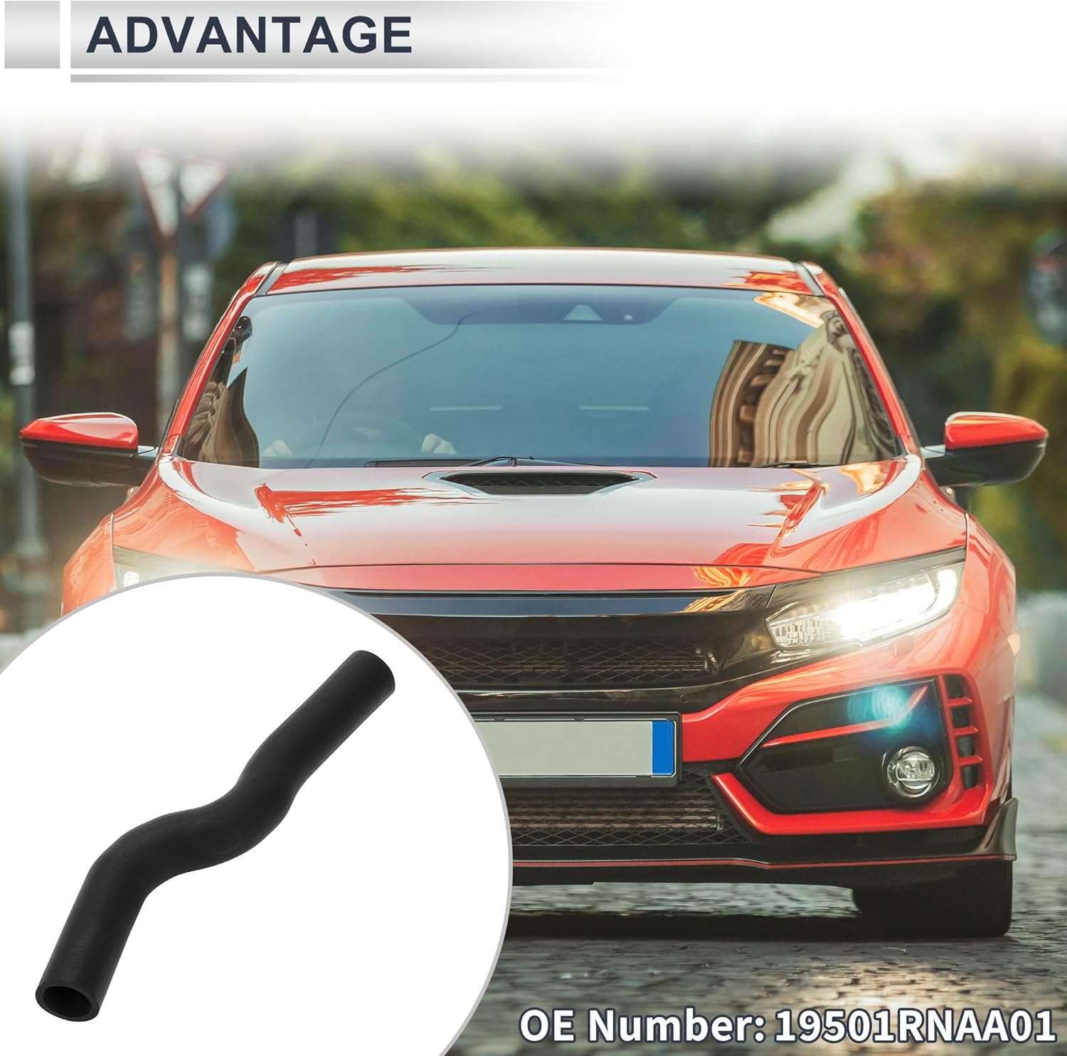 Upper Radiator Coolant Hose for Honda Civic 2006-2011 Good Sealing Water Hose Pipe No.19501RNAA01 Rubber 1 Pc