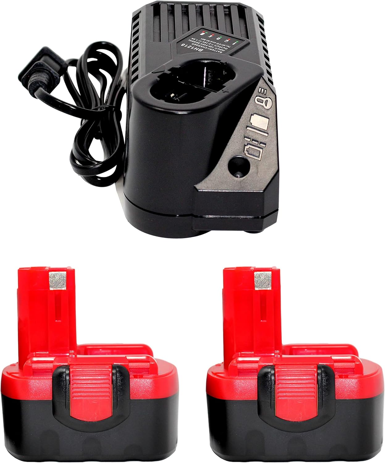 2Pack Replacement Bosch 12V Battery (1300mAh,NICD) + Universal Charger