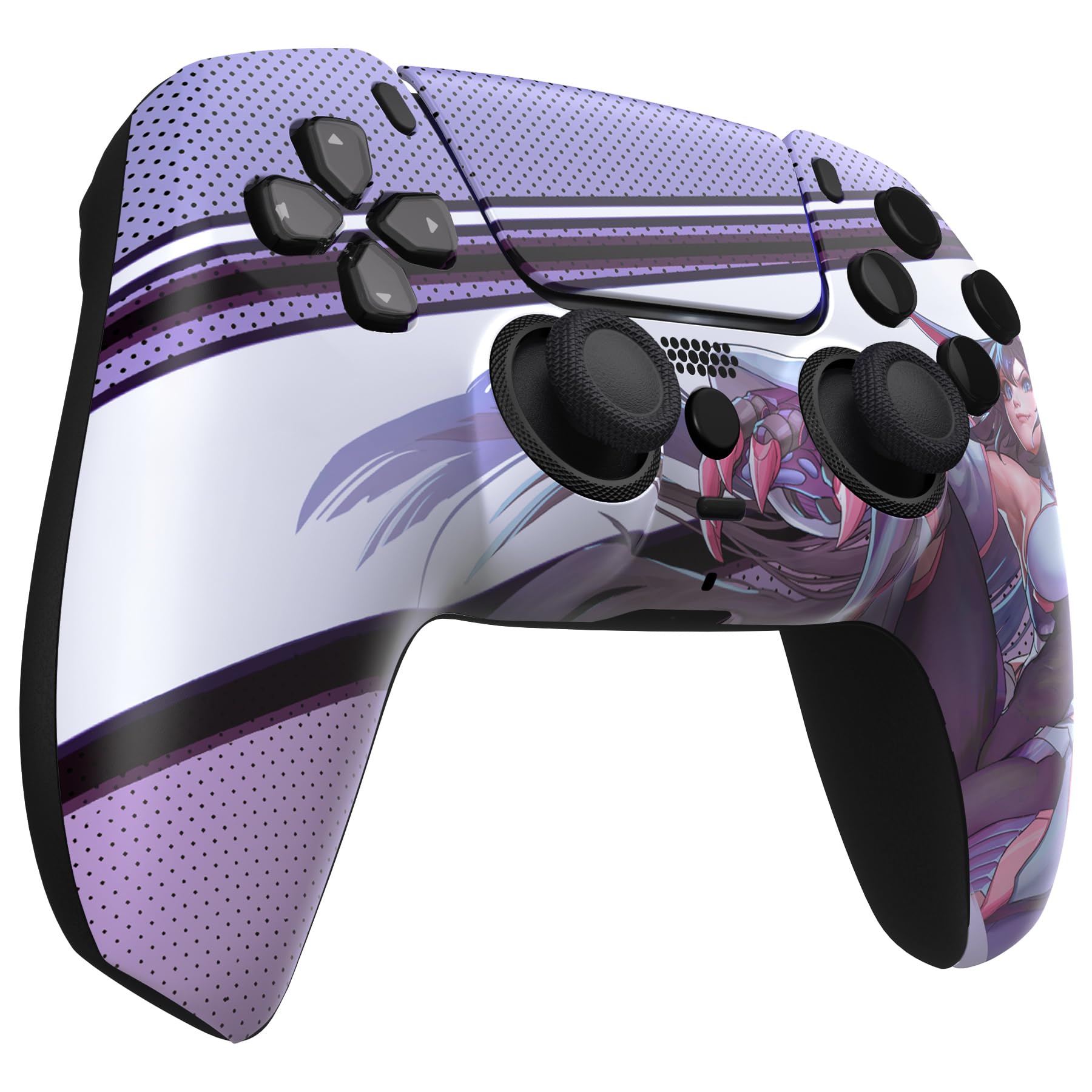 eXtremeRate Luna Cover per ps5 Controller Joystick,Shell Frontale Touchpad Ricambio,Scocca Ridisegnata&Anelli per ps5 Joypad BDM 010/020/030/040/050-Neko Mecha