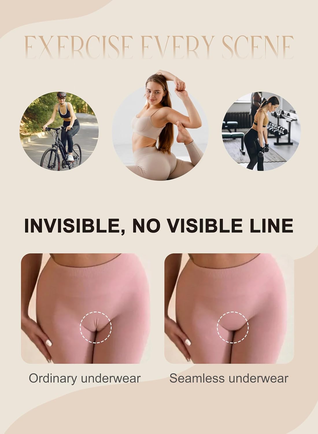 Camel Toe Cover Underwear Women 3 Pack, Seamless Stretch Panties Breathable Full Coverage Hipster Briefs - Image 5