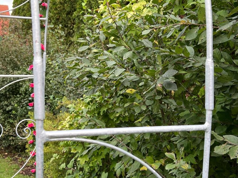 DanDiBo Arco per rose, zincato massiccio, 135 cm, resistente alle intemperie, 96518, arco rotondo, per rampicanti, zincato a caldo