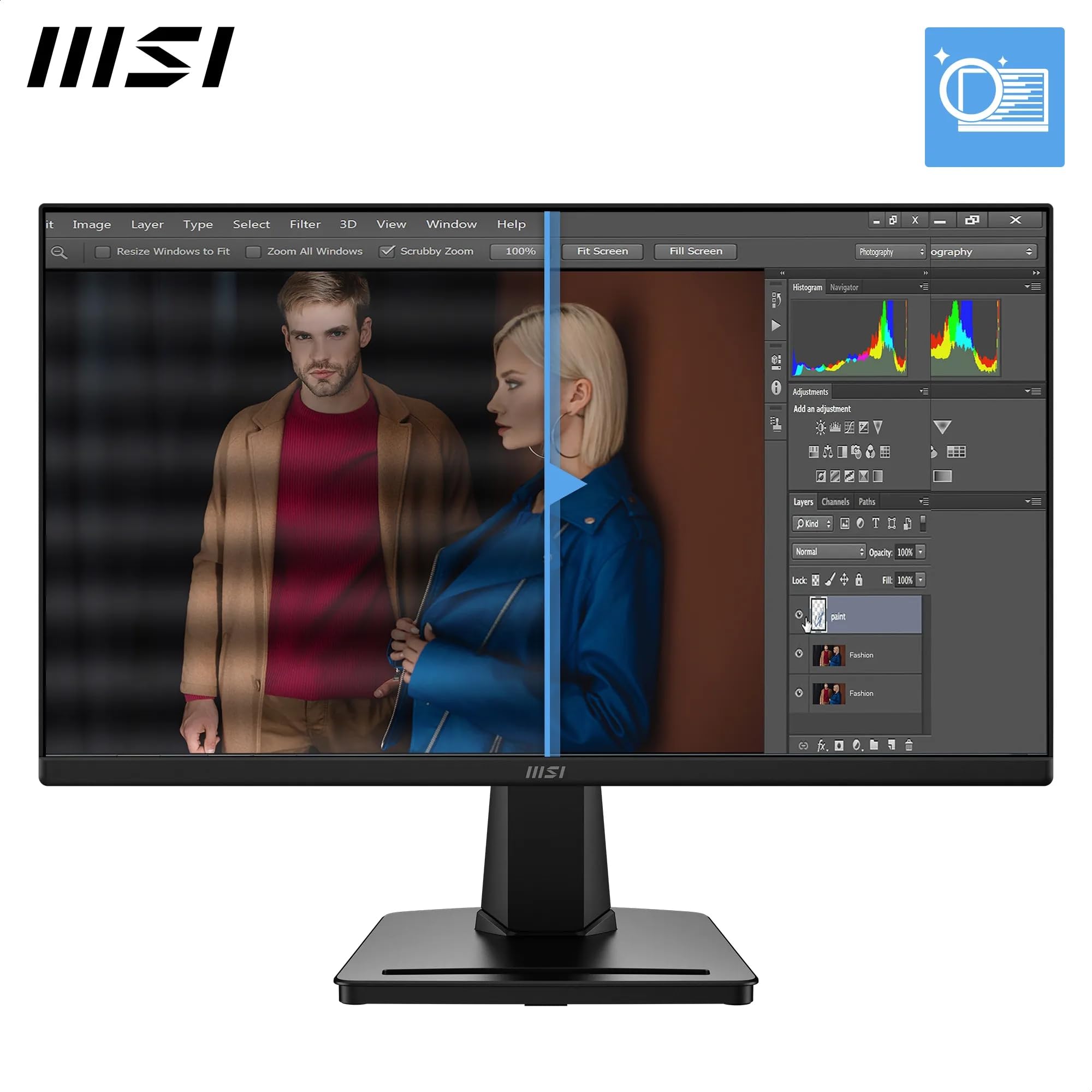 MSI PRO MP225 E12VL - Monitor per computer FHD da 22 pollici, 1920 x 1080 VA, 144 Hz, 1 ms, sincronizzazione adattativa, cura degli occhi, HDMI 1.4b, inclinazione regolabile, montaggio VESA, nero