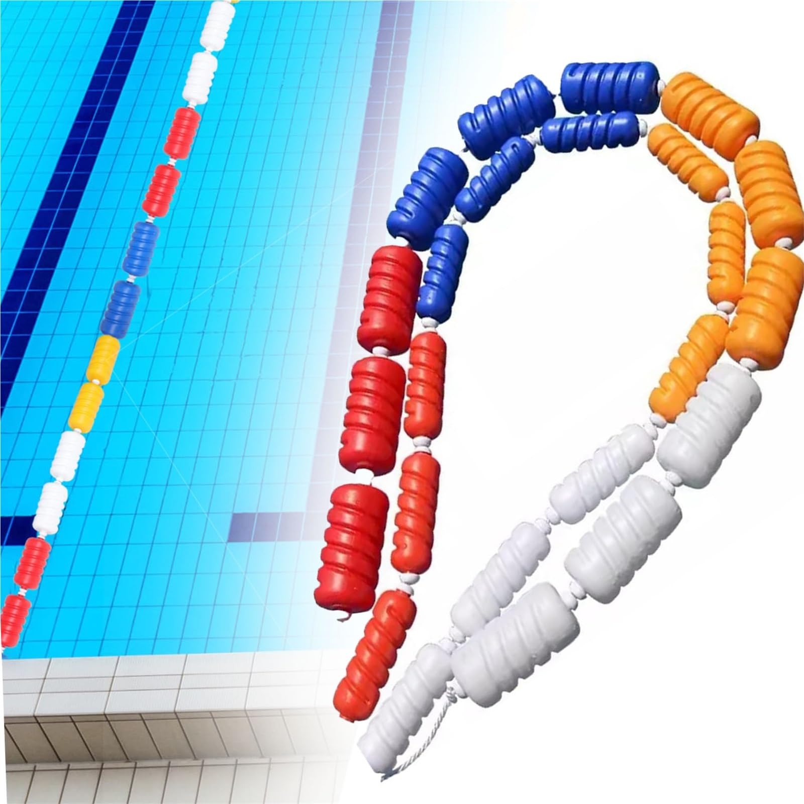 Spirale, schwimmende Poolspurleine – einfach zu installierendes Helixseil für Schwimmteiche, Wasserschläger und temporäre Pools – 1 m lange Spurmarkierungsboje