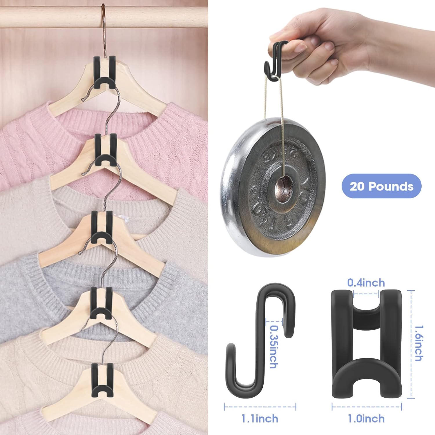 Space Saving Hanr Hooks, Plastic Clothes Hanr Cector Hooks, Heavy