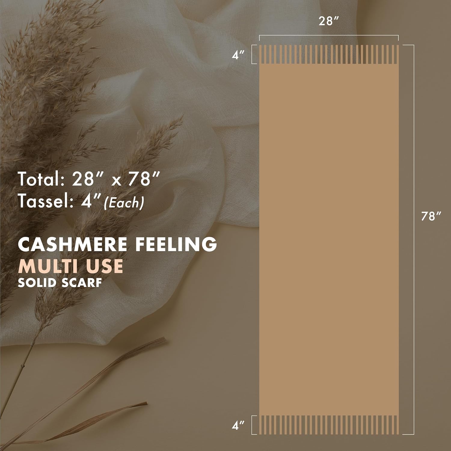 CBC Crown Women's Pashmina Shawl and Wrap, 78 x 26 inches, Soft Cashmere-like Feel Scarf, Black, Navy - Image 4