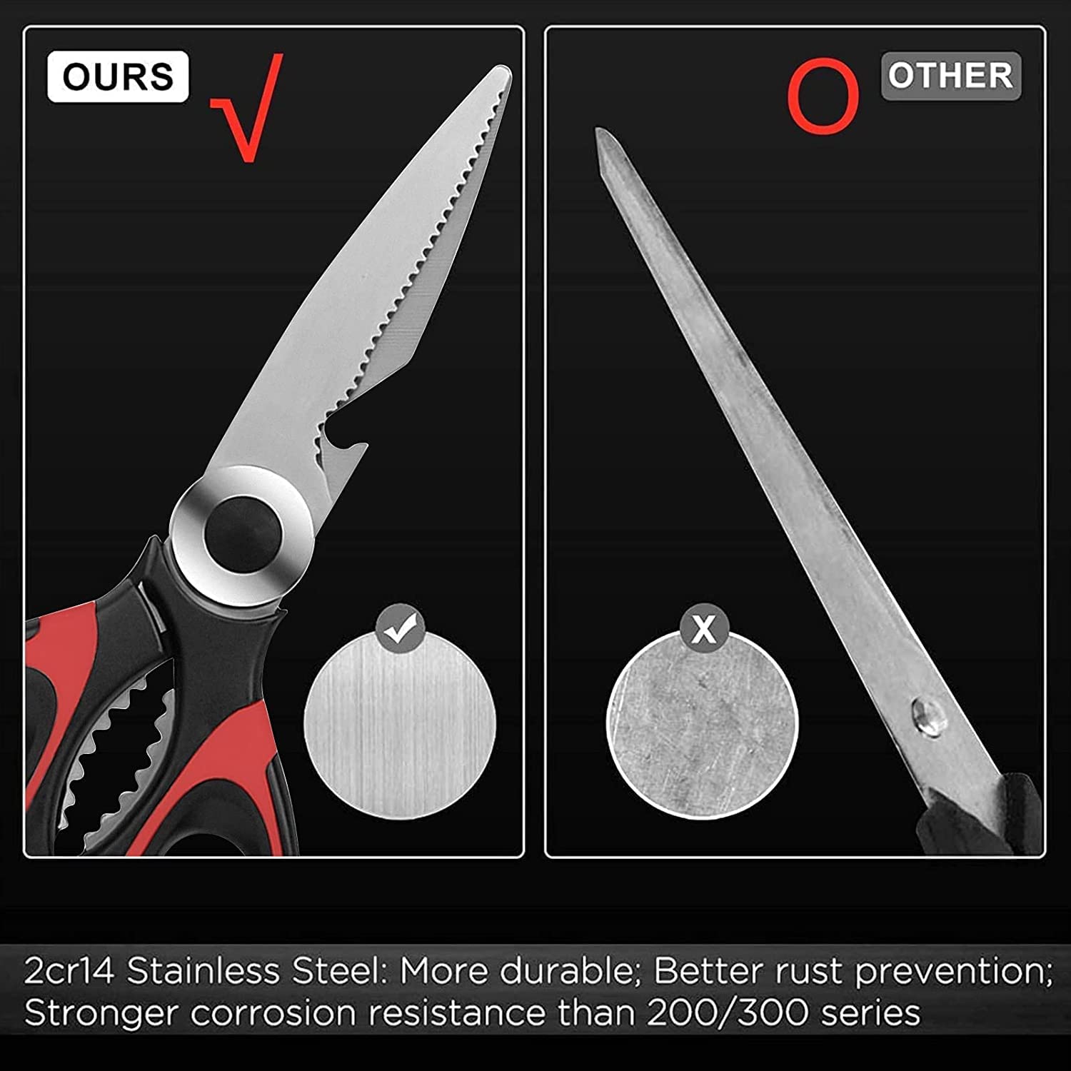Heavy Duty Kitchen Scissors - Pack of 2 -9