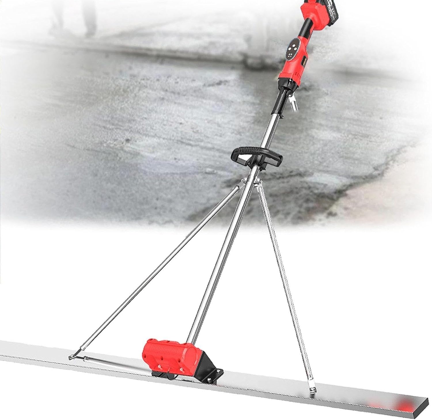 Concrete Finishing Tool, Electric Concrete Finishing Tool, Lithium Battery Cement Vibratory Leveler, Commercial Cordless Concrete Screed Vibratory Kit (Color : 1battery, Size : 1.8M)