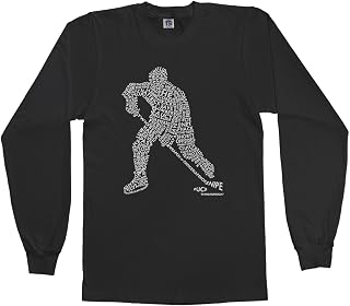 Big Boys' Hockey Player Typography Design Youth L/S T-Shirt