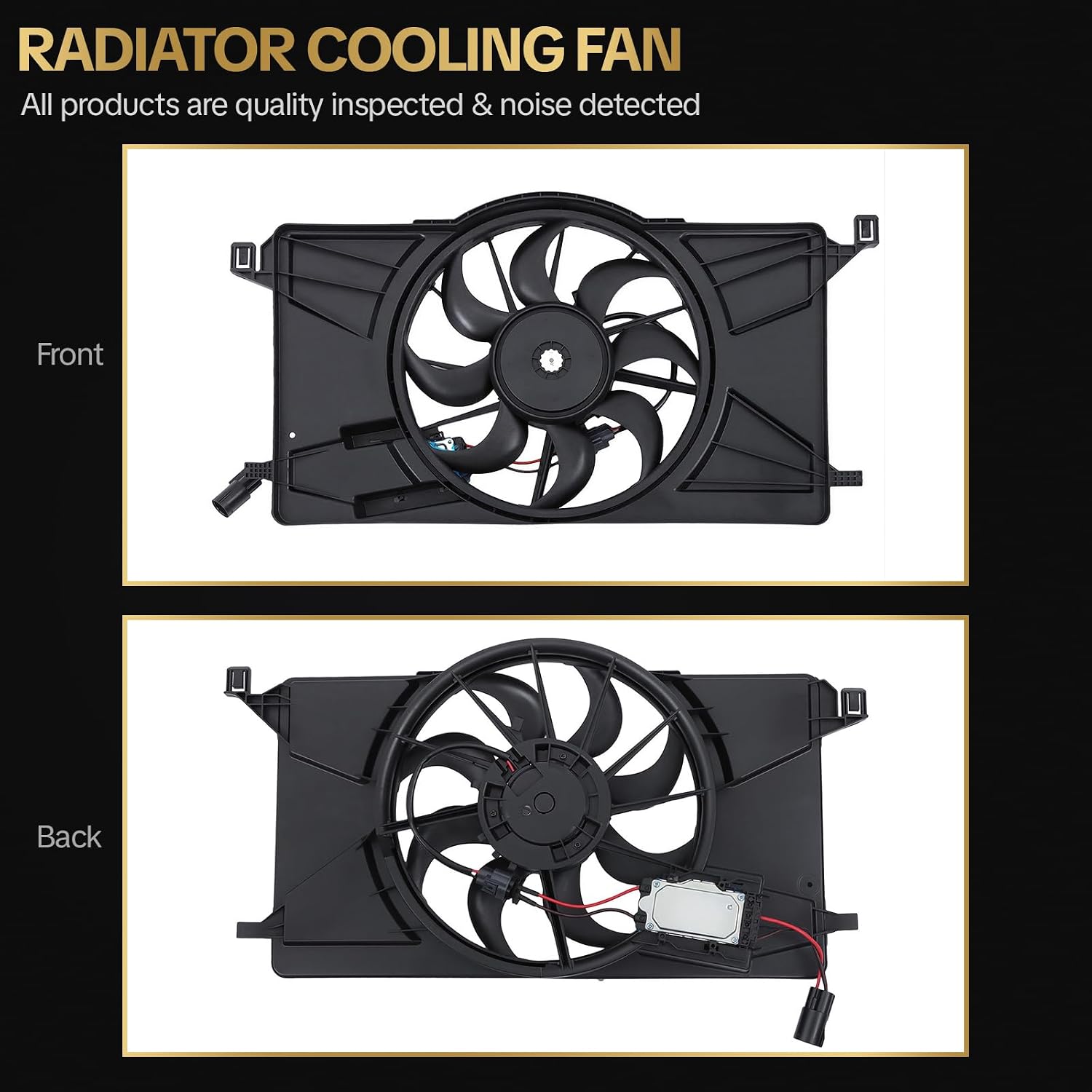 621-606 Radiator Cooling Fan Assembly w/Brushless Motor Fits for 2012-2015 Ford Focus Battery EV (EV/BEV) for 2012-2018 Ford Focus L4 2.0L Replaces OE 621606, BV6Z8C607K