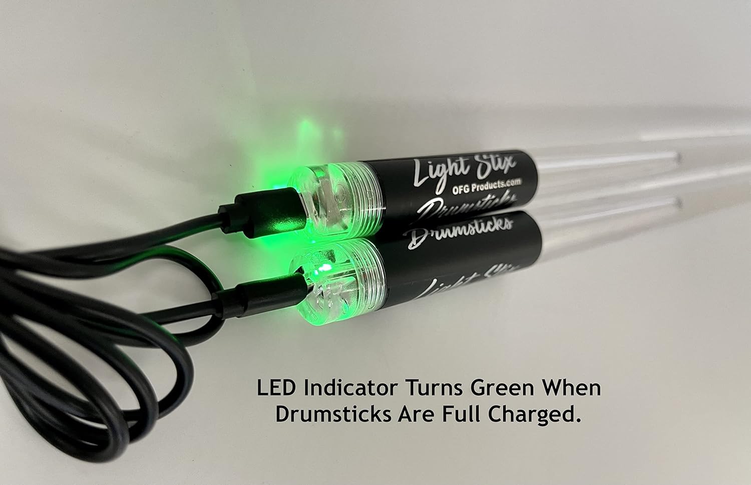 USB Rechargeable LED Drumsticks - Color Changes with Every Beat - 15 Colors - 8 Hours of Play time - Ultra Bright Glowing LED's - Virtually Unbreakable - Exclusive Dual Charger Included!