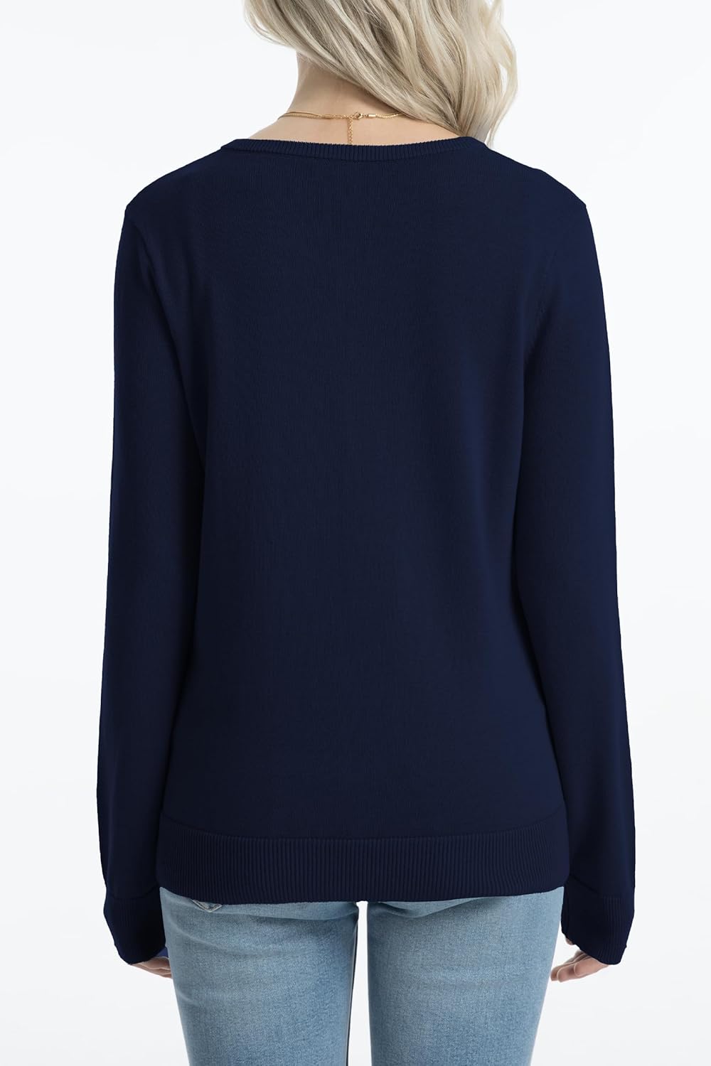 QUALFORT Women's 100% Cotton Lightweight Cardigans Long Sleeve Knitted Button Down Sweater - Image 2