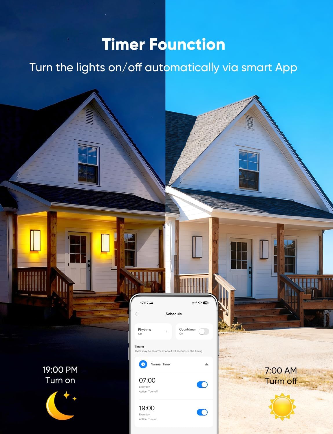 APPECK Smart RGBCW Outdoor Wall Lights 2 Pack, 1600LM High Brightness Color Changing LED Wall Sconce 12" with App Control, IP65 Waterproof, Works with Alexa, for Porch Patio Yard Holiday Decor