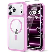 TAURI Cover per iPhone 17 Pro Max con Pellicola in Vetro Temperato,Protezione Completa della Fotocamera,(Compatibile con MagSafe) Magnetica Custodia per Sottile Anticaduta – Rosa