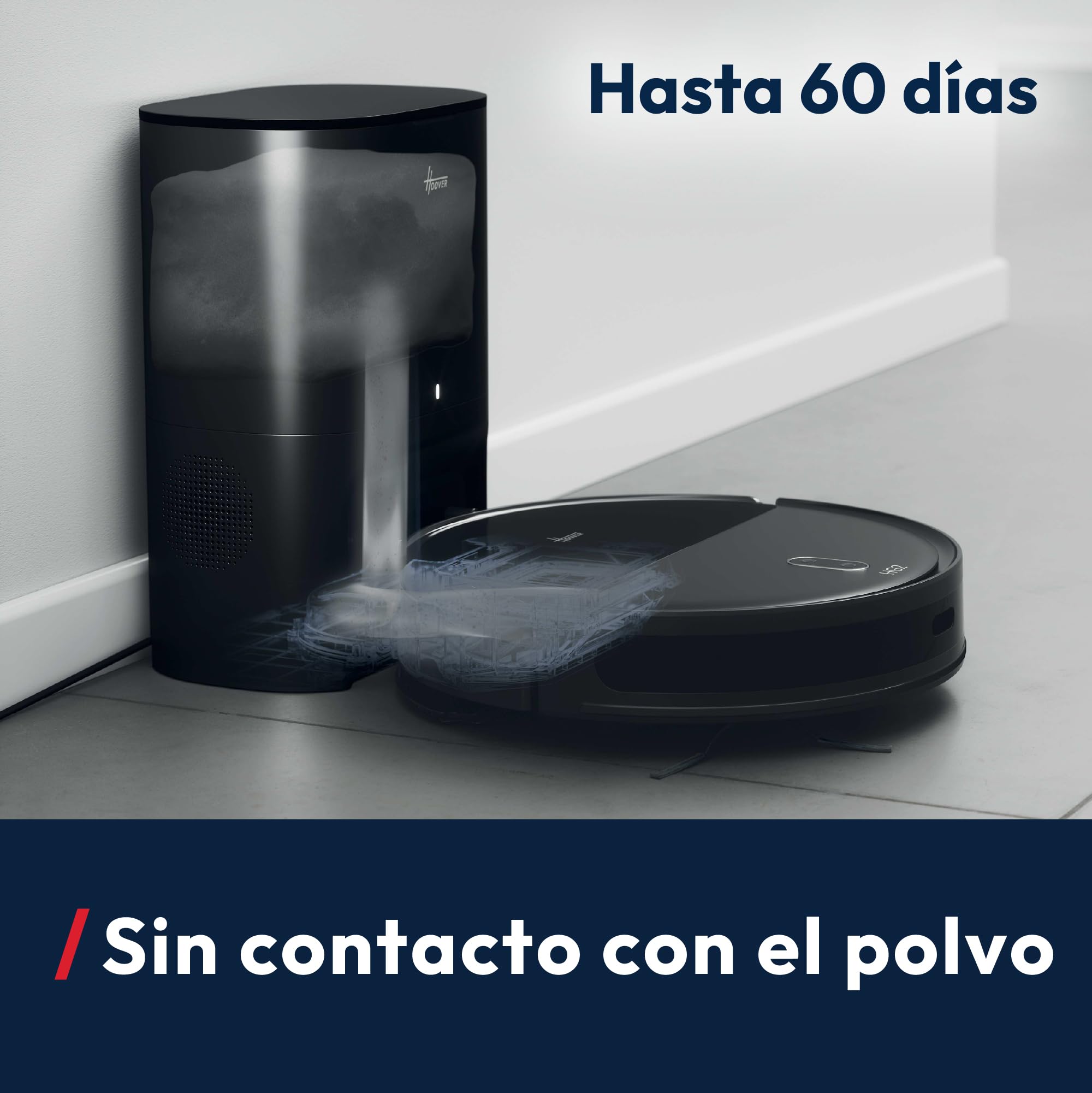 Hoover HG2 Hydro Pro Robot Fregona con Estación de Vaciado | Ultra Fino, Succión de 5000Pa, Autovaciado y Carga, Navegación Láser, 160 Min de Autonomía