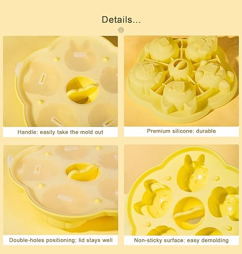 Miniatura 6 de Paquete de 2 moldes de silicona divertidos para hornear, herramienta de bricolaje para comida de bebé, golosinas para perros, chocolate, pastelería,