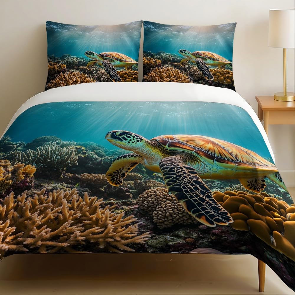 Housse de couette 200x200 en microfibre imprimée 3D avec deux taies d'oreiller