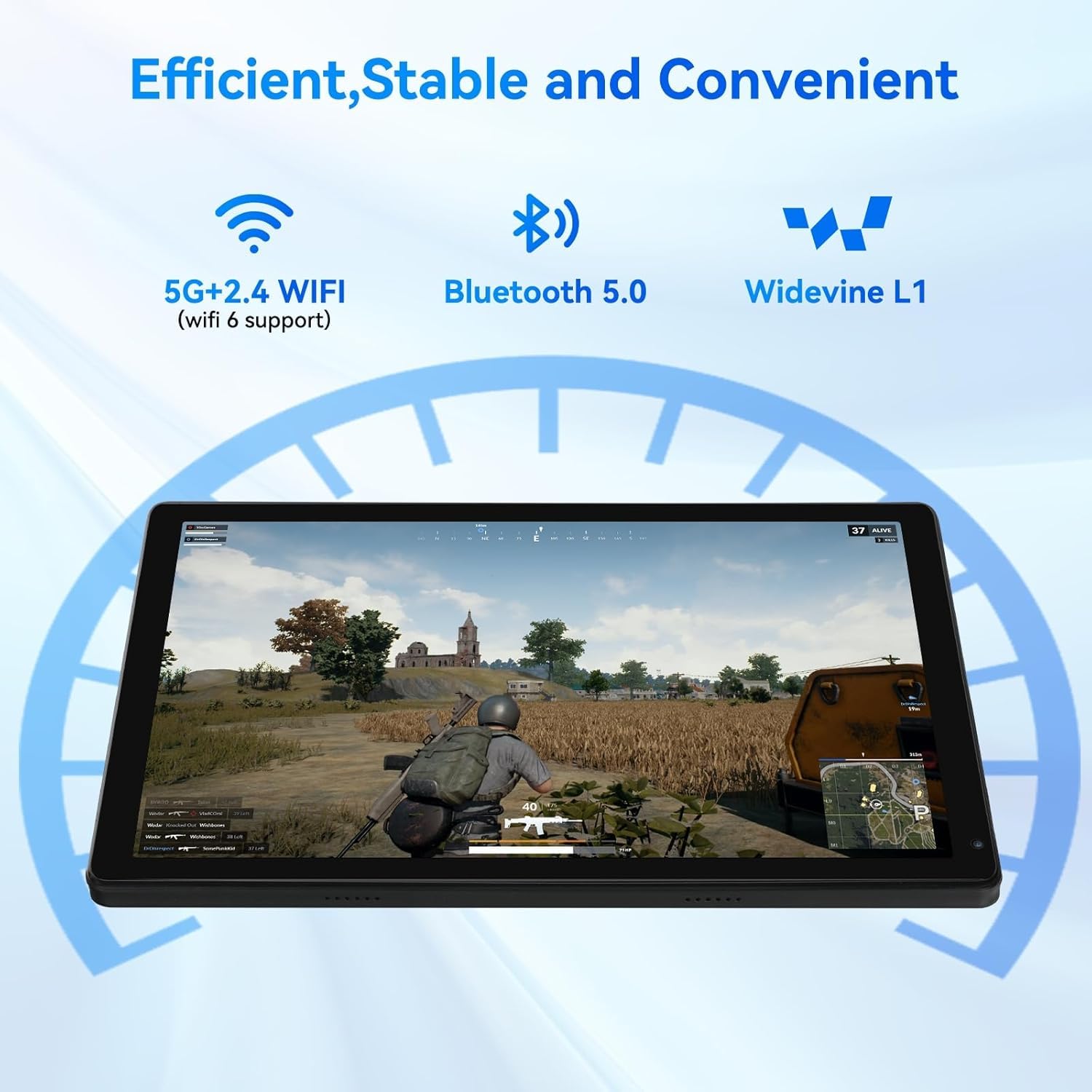 MUISOO 10 Inch Android 14 Tablet, 16GB RAM, 128GB ROM (Expandable to 1TB), Octa-Core Processor, 1280 * 800 IPS HD Touchscreen, 5G/2.4G WiFi, BT 5.0, Dual Camera, 2 Speaker (Black) — view 4