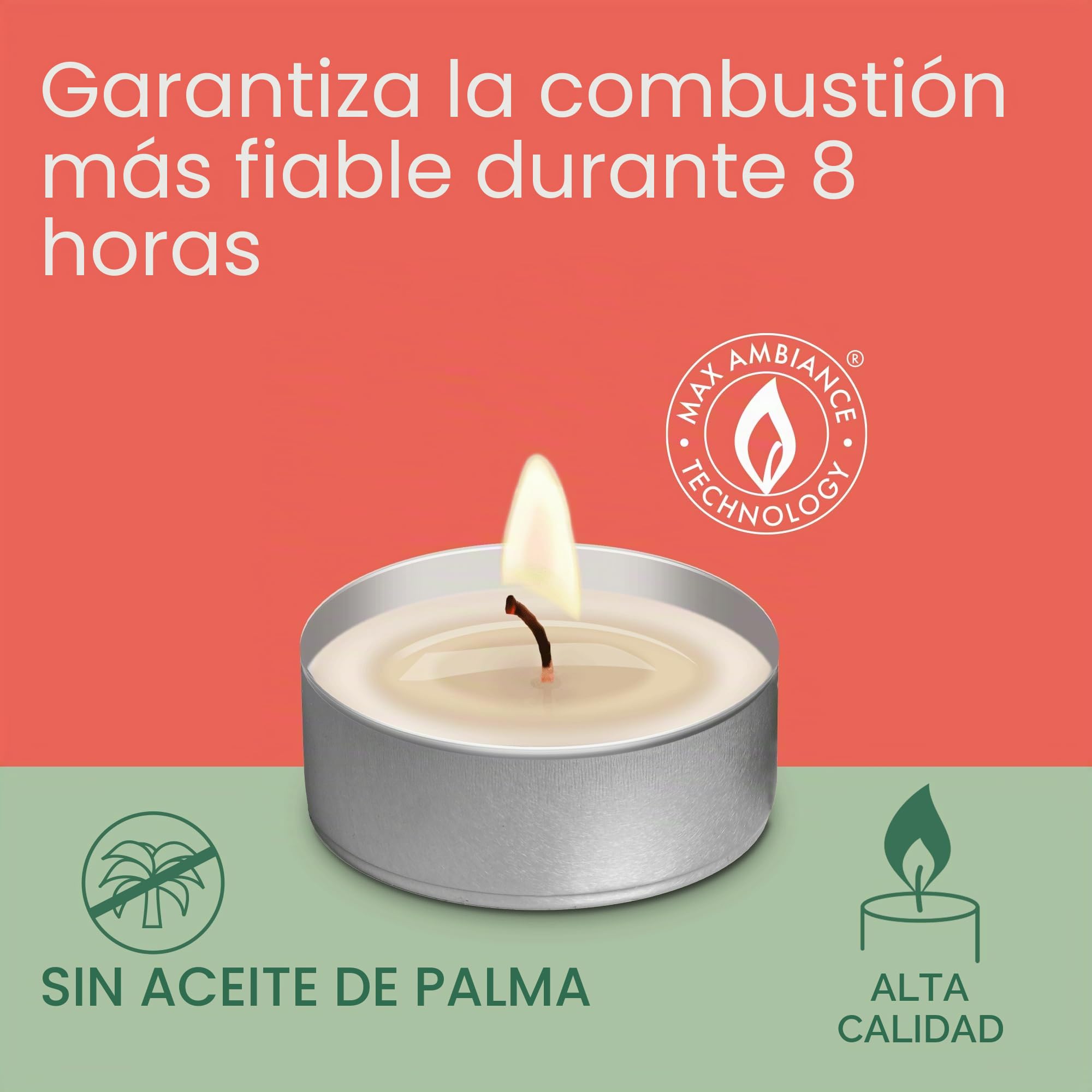 Bolsius - Velas de Té con Taza Dorada - Paquete de 30-8 Horas de Combustión - Velas Decorativas para el Hogar - Sin Perfume - Con Cera Vegana Natural - Sin Aceite de Palma