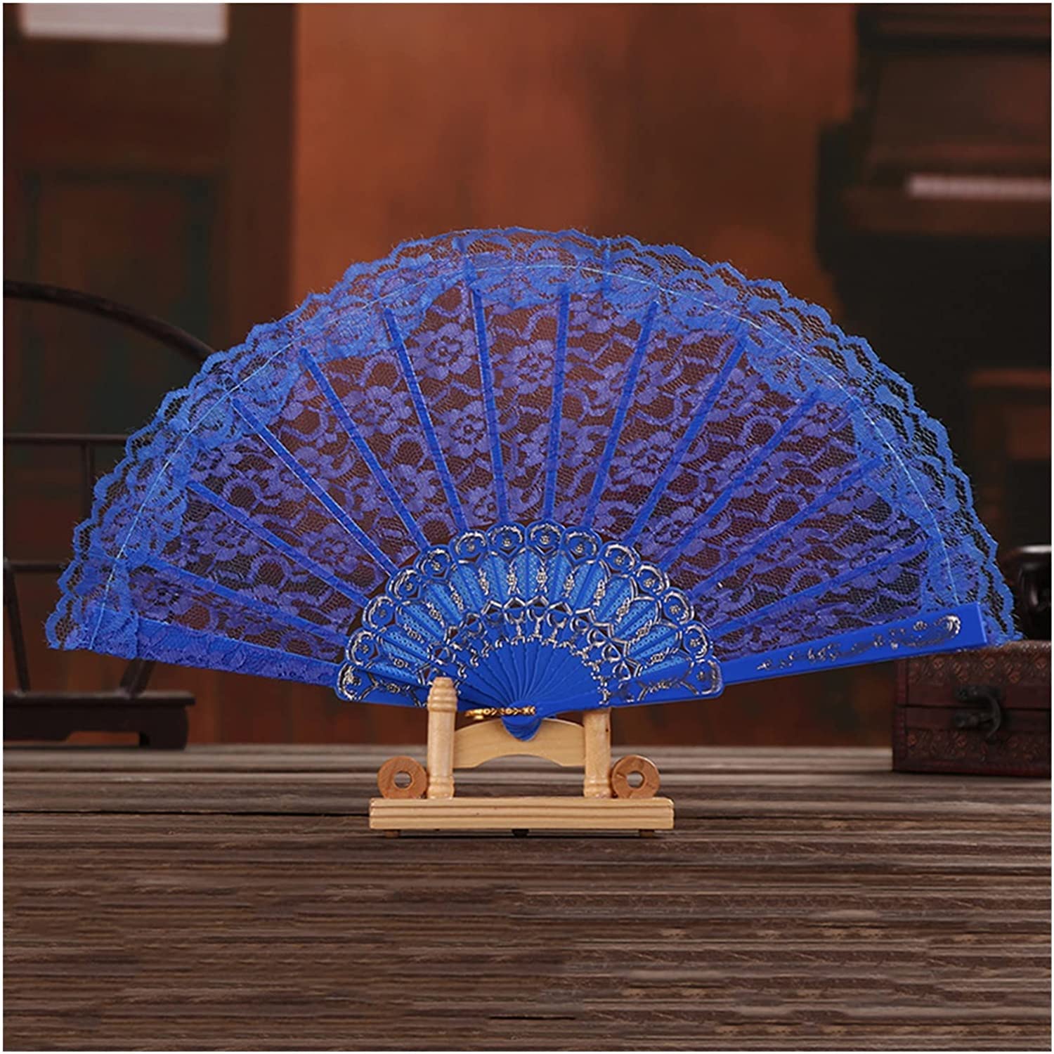 Abanico Plegable Hecho a Mano Abanico Plegable de Mano, diseño de Encaje Recortado, Ventilador Plegable para Mujer, actuación de Baile, decoración de Ventilador de Mano para Fiesta Fiesta Fiesta