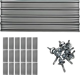 18 Pcs Galvanized Steel Roof Panels L42.68×W17.78 Inch Corrugated Metal Sheets Used for Industrial Plants, Warehouses, Roof Construction of Various Buildings (Grey)