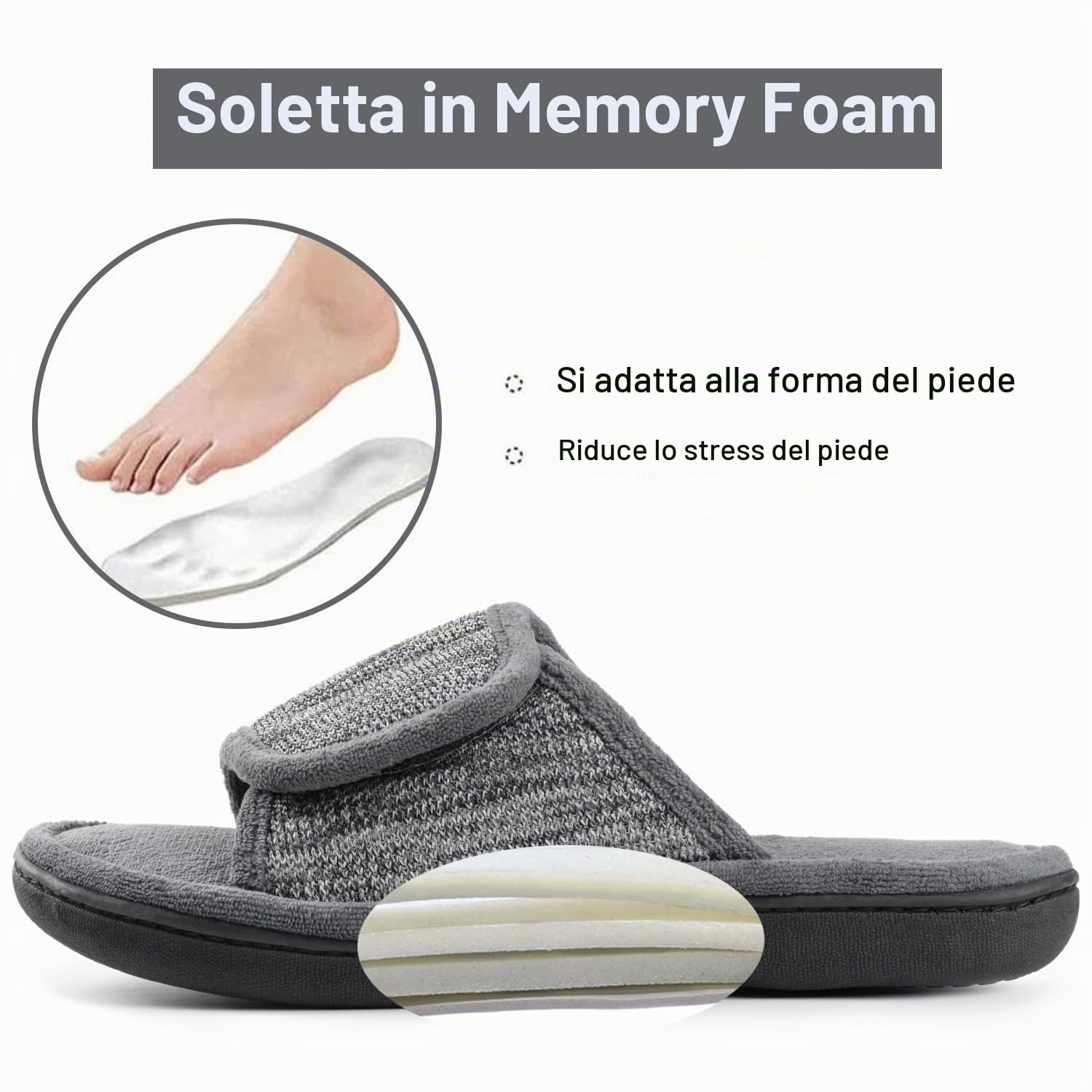 RockDove Pantofole da Donna Avvolgenti Regolabili in Memory Foam