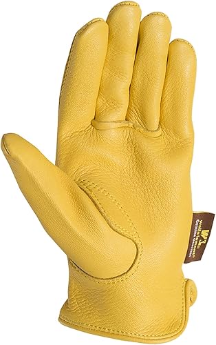 Miniatura 2 de Wells Lamont Guantes de conducción ligeros de piel de ciervo para hombre, talla L (962L), color dorado