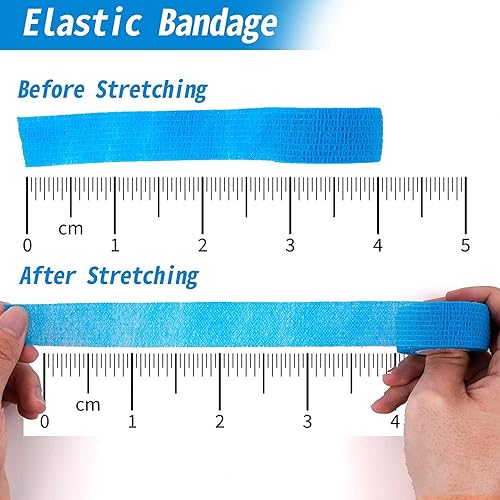 Miniatura 3 de Paquete de 24 vendajes cohesivos autoadhesivos de 1 pulgada x 5 yardas, cinta de primeros auxilios, cinta autoadhesiva elástica, atlética, cinta