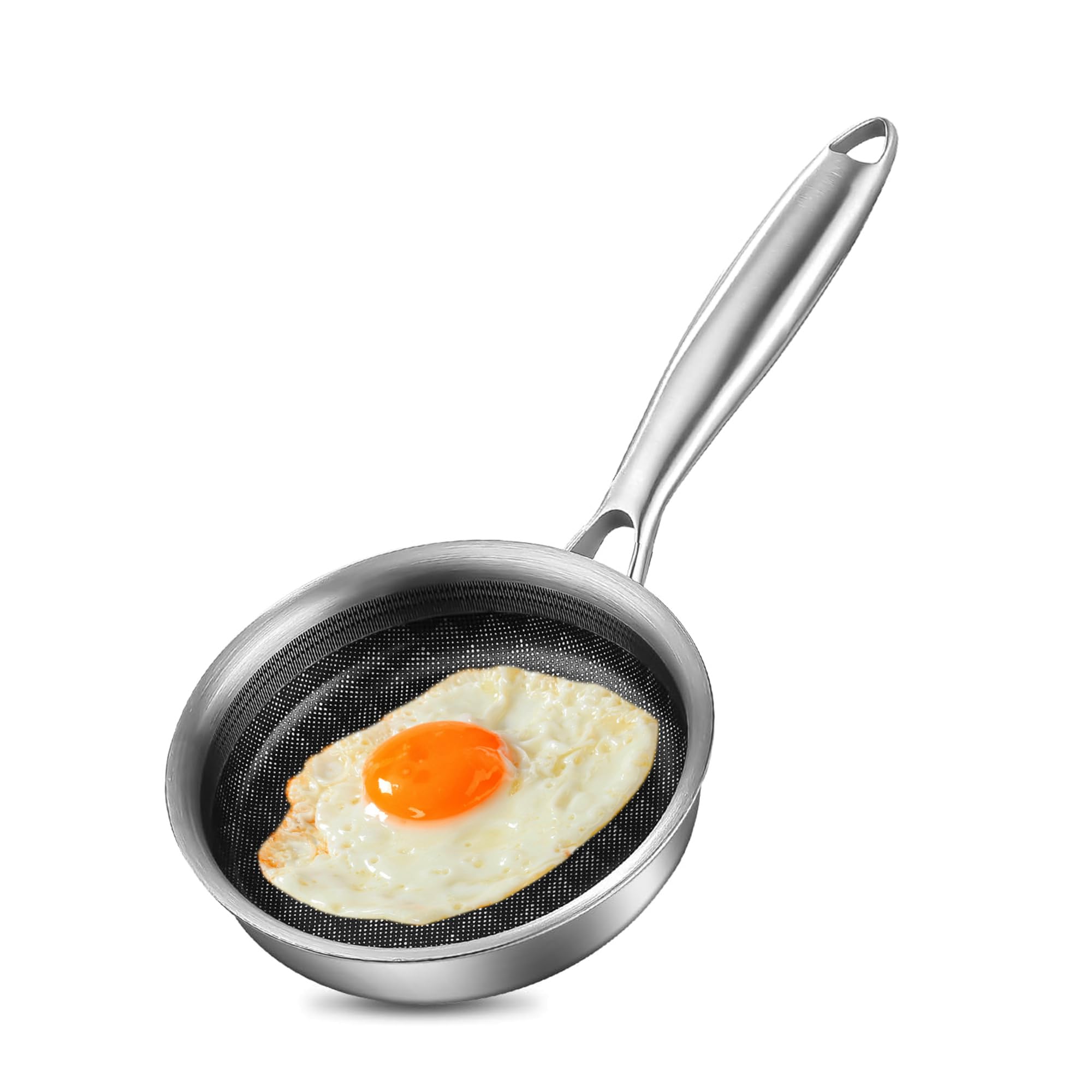 DELARLO Tri-Ply Stainless Steel Nonstick Ceramic Omelette Pan 5.5 inch