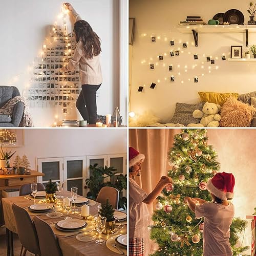 Miniatura 5 de LE cadena de luces con alambre de cobre y luz cálida impermeable accionado por batería luces brillantes de hadas para el patio jardín día de San