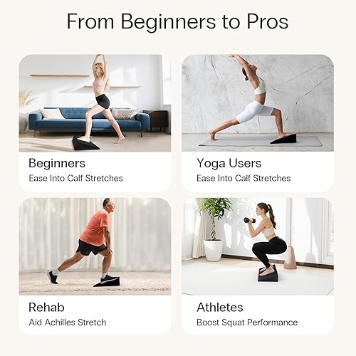 Miniatura 6 de StrongTek XL Foam Yoga Wedge Blocks, Black, Set of 2, 16.5 Incline, 13" × 12.75" × 3.75", for Yoga, Stretching, Squats & Physical Therapy