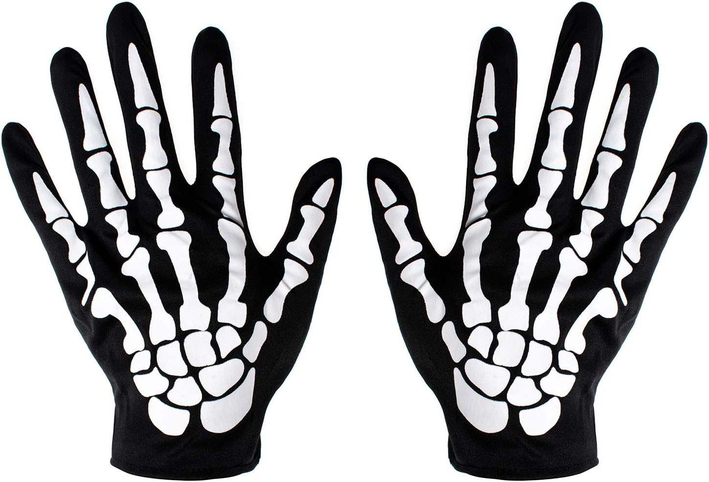 Joy Join Skeleton Gloves Skull Fancy Dress Accessory for Women and Kids Halloween Party Costume Gloves Black