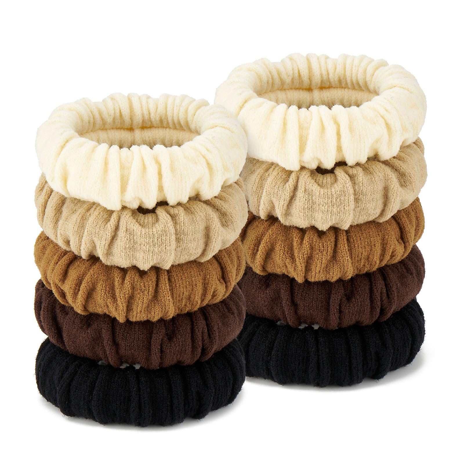 ZOUIQSS 10 Pcs No Damage Hair Ties Thick Hair Elastic Rubber Bands Hair Accessories Scrunchies Seamless for Women(Style8)