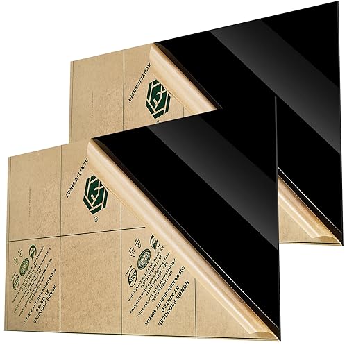 Miniatura 7 de Juexica Panel de hoja acrílica negra de 18 pulgadas de grosor, tablero de vidrio de plástico con papel protector para letreros de manualidades,