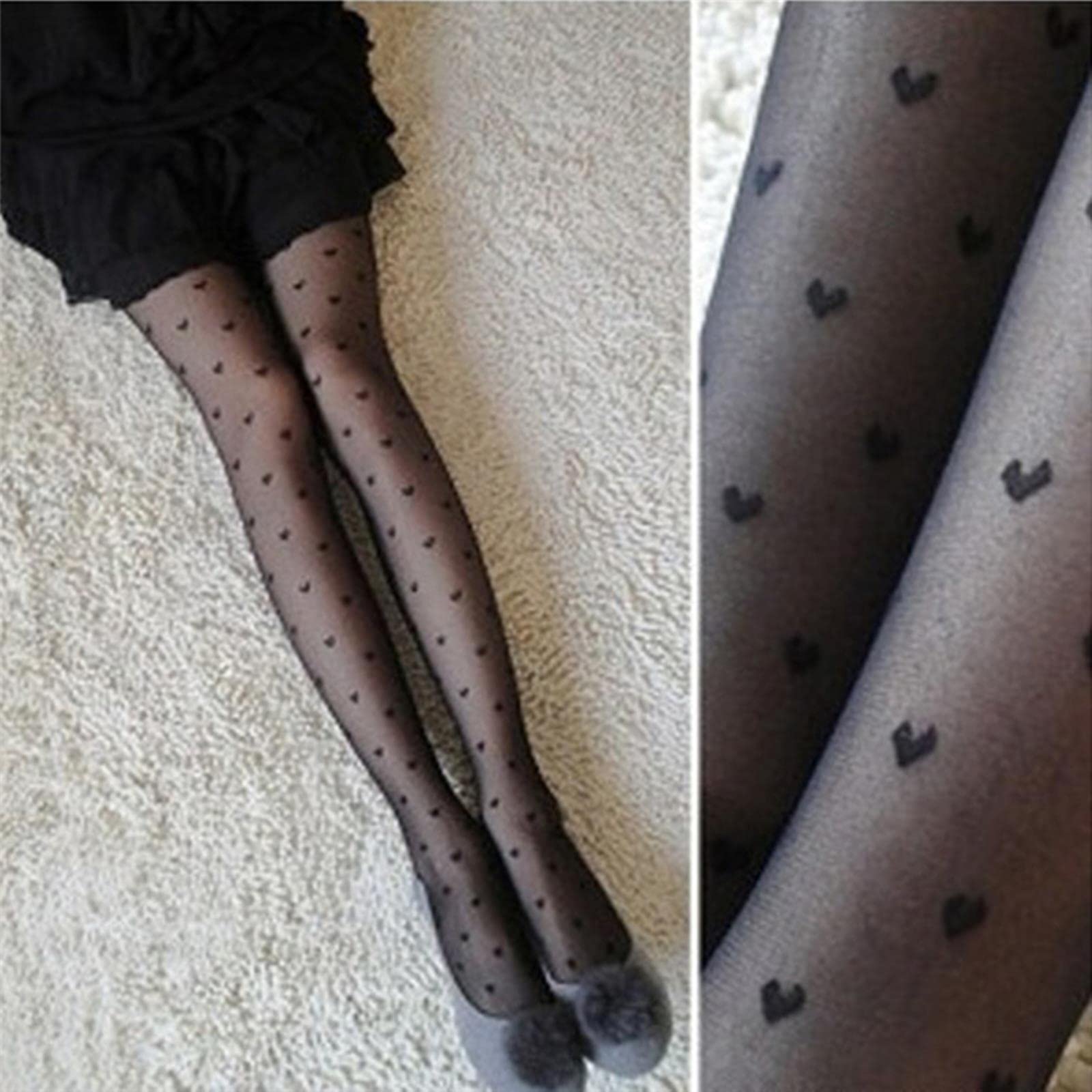 Medias Sexis Pantimedias para Dama Medias de Nailon de Verano Malla de Rejilla sin Costuras Medias Finas Femeninas Negras (Puntos pequeños Negros A)