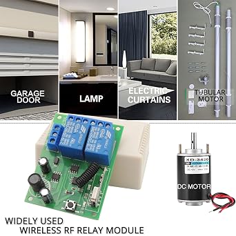 DieseRC DC 12V 24V 30V Güvenli Uzaktan Kumanda Anahtarı Evrensel Kablosuz 433Mhz rf 10A Röle Alıcı Kartı ile 2 Verici Anahtarlık, Motor, Işık, Kapı kapısı, DIY Kablosuz Denetleyici