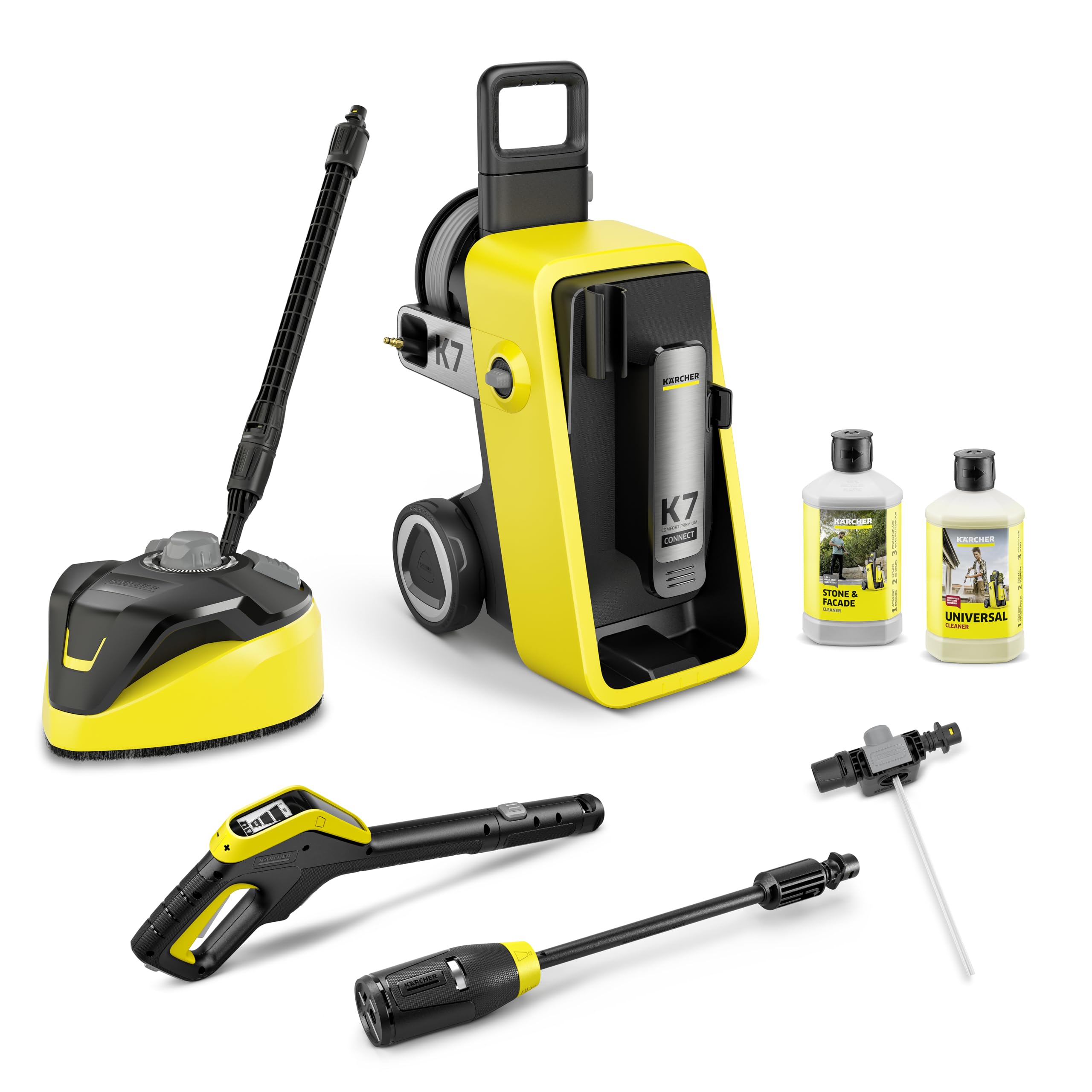 Kärcher hidrolimpiadora K 7 Comfort Premium Connect Home, presión: máx. 180 Bar, caudal: 600 l/h, área: 60 m²/h, Manguera de Alta presión, Tambor para Manguera, Control Mediante App, Home Kit GreenCircle Certified: Certified Environmental Facts Label GreenCircle Sustainable Energy Practices